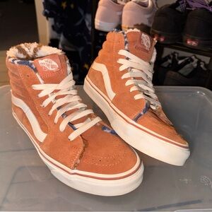 Brown suede high top vans